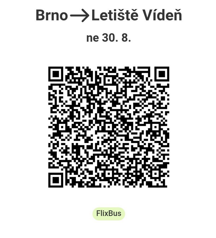 Flixbus Brno to Vienna Airport QR ticket